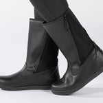 Black Rain Boots, zipper shoes, like velcro, that are adaptive, accessible, inclusive and use universal design to accommodate an afo. BILLY Footwear is medium and wide width, M, D and EEE, are comfortable, and come in toddler, kids, mens, and womens sizing.