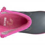 Grey Rain Boots, zipper shoes, like velcro, that are adaptive, accessible, inclusive and use universal design to accommodate an afo. BILLY Footwear is medium and wide width, M, D and EEE, are comfortable, and come in toddler, kids, mens, and womens sizing.