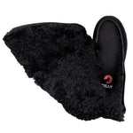 Open view of Kid's Black BILLY Cozy Quilt Lux Boots, zipper shoes, like velcro, that are adaptive, accessible, inclusive and use universal design to accommodate an afo. BILLY Footwear is medium and wide width, M, D and EEE, are comfortable, and come in toddler, kids, mens, and womens sizing.