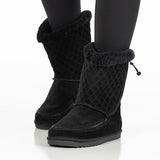 on-foot, toes toward camera, of cozy boot