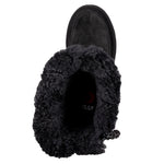Top view of Black BILLY Cozy Quilt Lux Boots, zipper shoes, like velcro, that are adaptive, accessible, inclusive and use universal design to accommodate an afo. BILLY Footwear is medium and wide width, M, D and EEE, are comfortable, and come in toddler, kids, mens, and womens sizing.