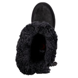 Top view of Black BILLY Cozy Quilt Lux Boots, zipper shoes, like velcro, that are adaptive, accessible, inclusive and use universal design to accommodate an afo. BILLY Footwear is medium and wide width, M, D and EEE, are comfortable, and come in toddler, kids, mens, and womens sizing.