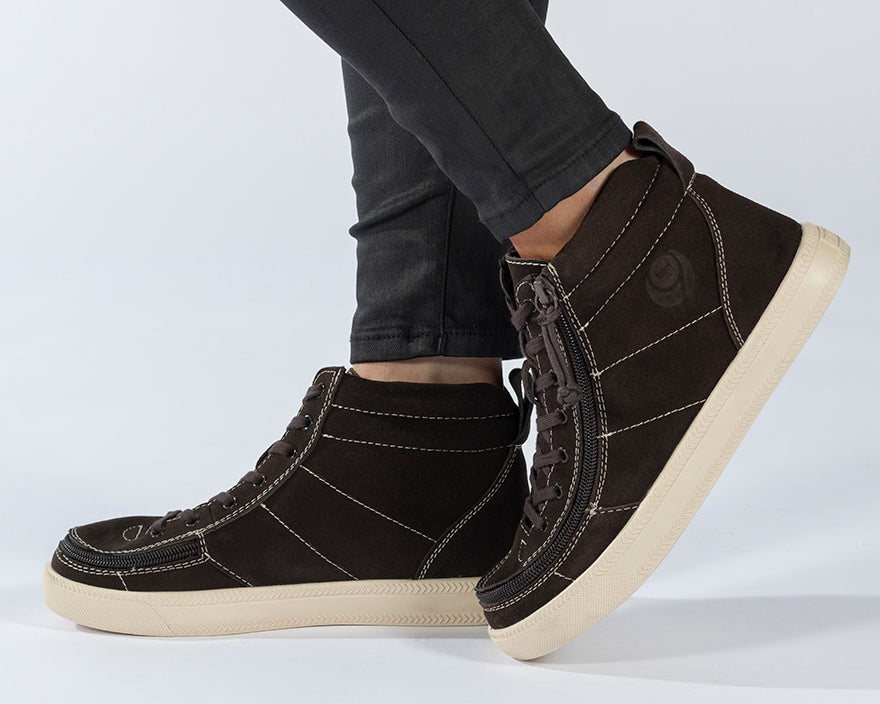 on foot view of Brown Suede BILLY Ten9 Street High Tops