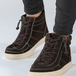 toes forward view of Brown Suede BILLY Ten9 Street High Tops