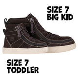 sizing comparison view of Brown Suede BILLY Ten9 Street High Tops