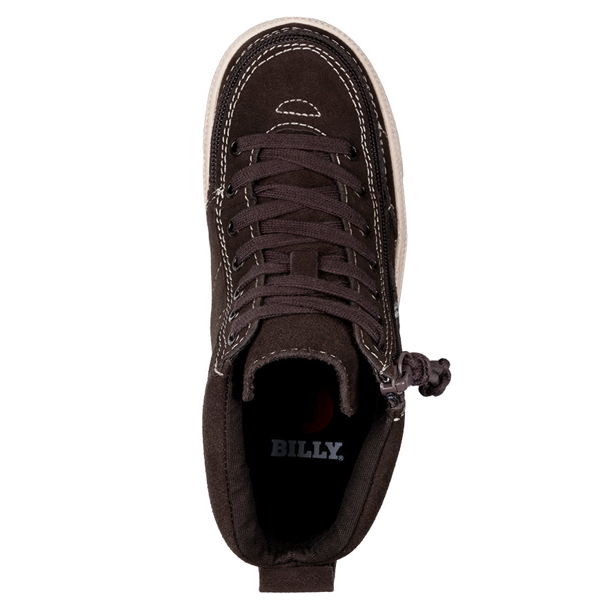 top view of Brown Suede BILLY Ten9 Street High Tops
