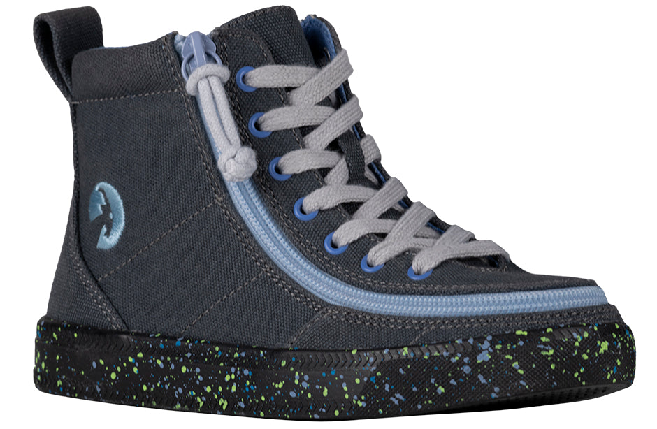 SALE - Charcoal/Blue Speckle BILLY Classic Lace High Tops