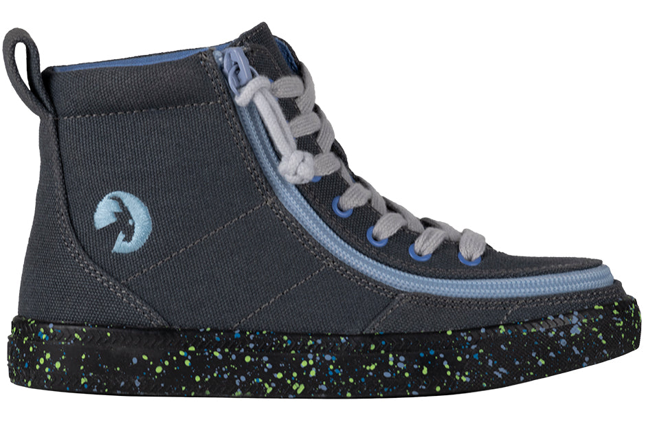 SALE - Charcoal/Blue Speckle BILLY Classic Lace High Tops