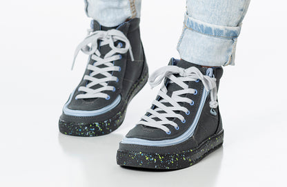 SALE - Charcoal/Blue Speckle BILLY Classic Lace High Tops