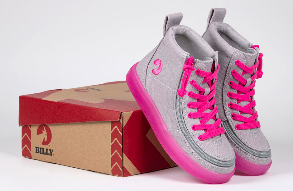 SALE - Grey/Pink BILLY Classic Lace High Tops