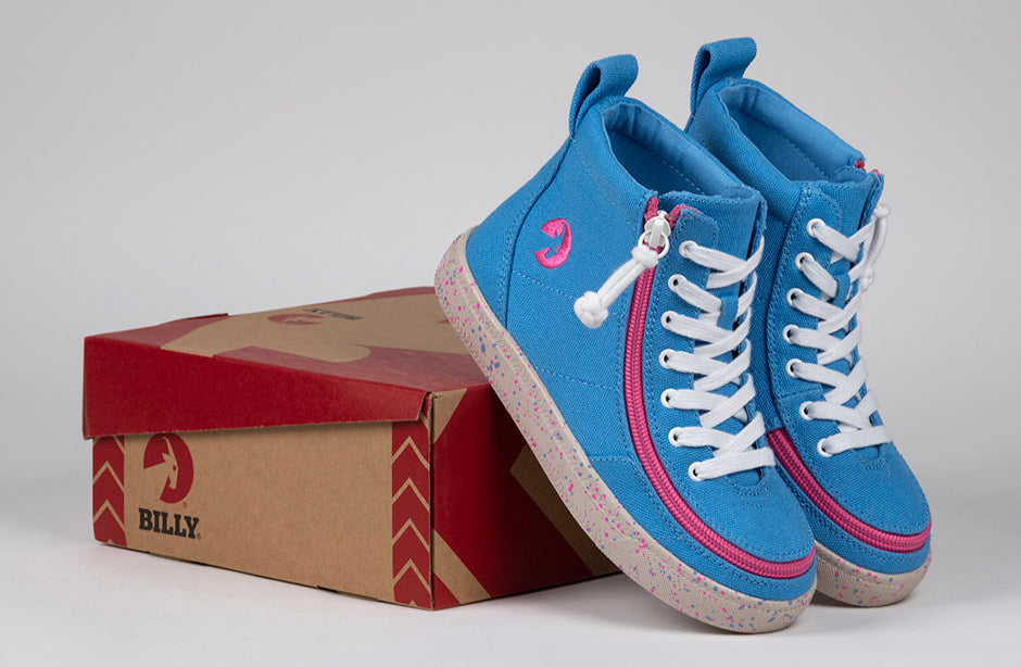Blue/Pink Speckle BILLY Classic Lace High Tops