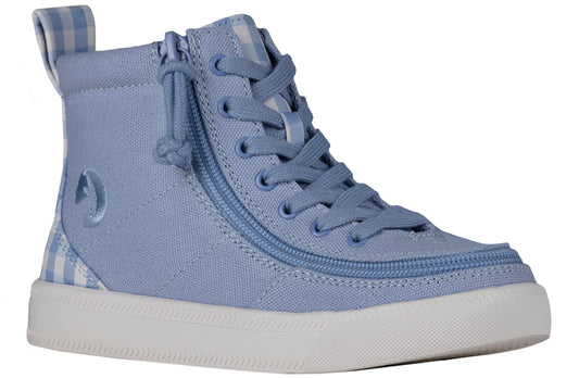 FINAL SALE - Blue Gingham BILLY Classic Lace High Tops