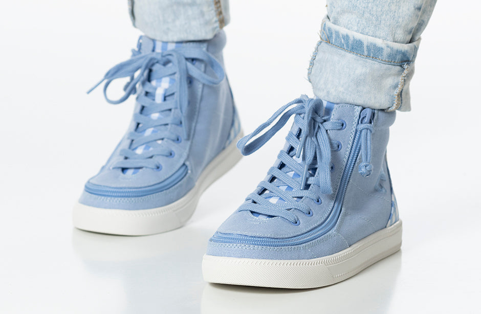 Blue Gingham BILLY Classic Lace High Tops