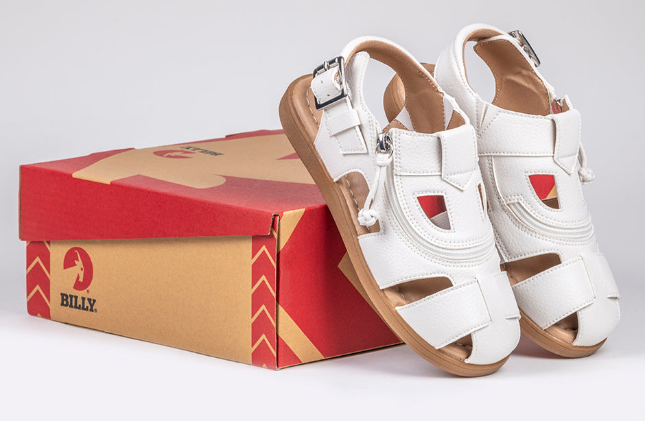 White BILLY Sandals – BILLY Footwear