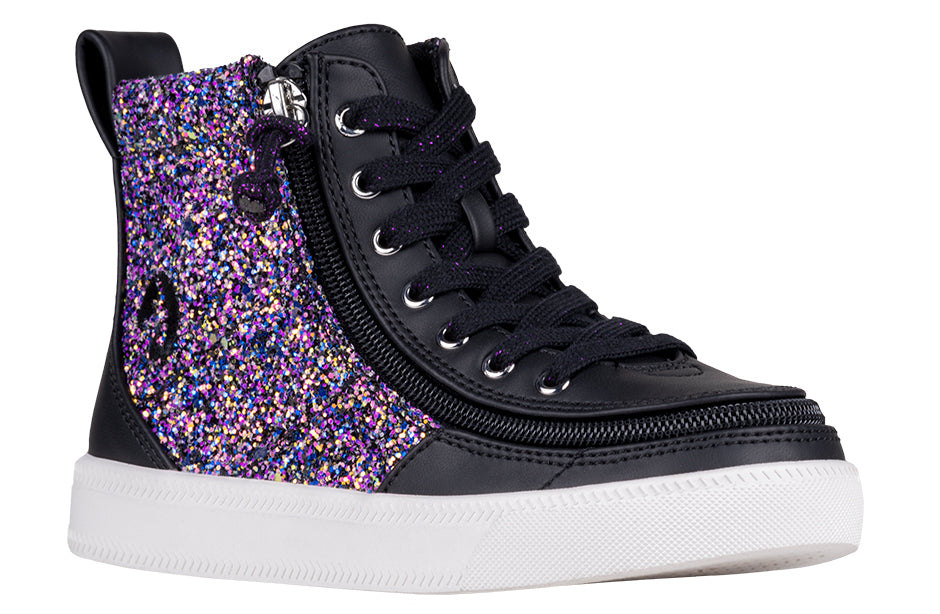 FINAL SALE - Black Fuchsia Glitz BILLY Classic Lace High Tops