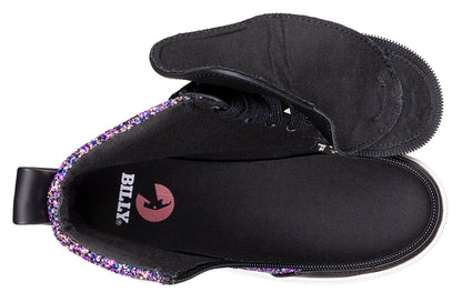 FINAL SALE - Black Fuchsia Glitz BILLY Classic Lace High Tops
