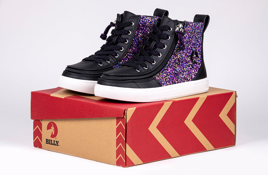FINAL SALE - Black Fuchsia Glitz BILLY Classic Lace High Tops