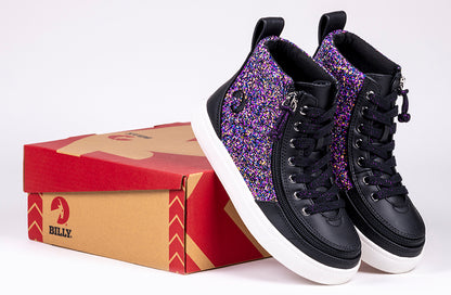 FINAL SALE - Black Fuchsia Glitz BILLY Classic Lace High Tops