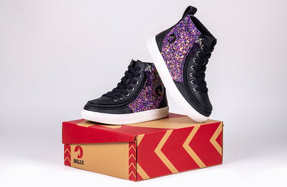 FINAL SALE - Black Fuchsia Glitz BILLY Classic Lace High Tops