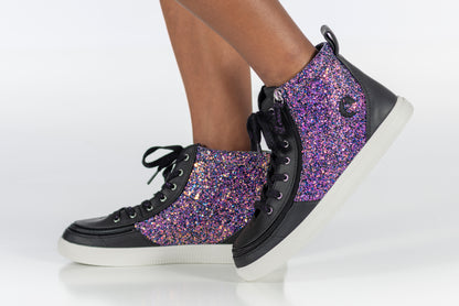 FINAL SALE - Black Fuchsia Glitz BILLY Classic Lace High Tops
