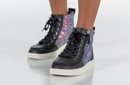 FINAL SALE - Black Fuchsia Glitz BILLY Classic Lace High Tops