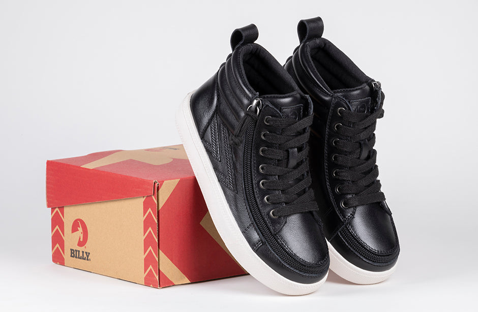 by box view of Black Leather BILLY Ten9 CS Sneaker High Tops