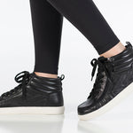 on foot view of Black Leather BILLY Ten9 CS Sneaker High Tops