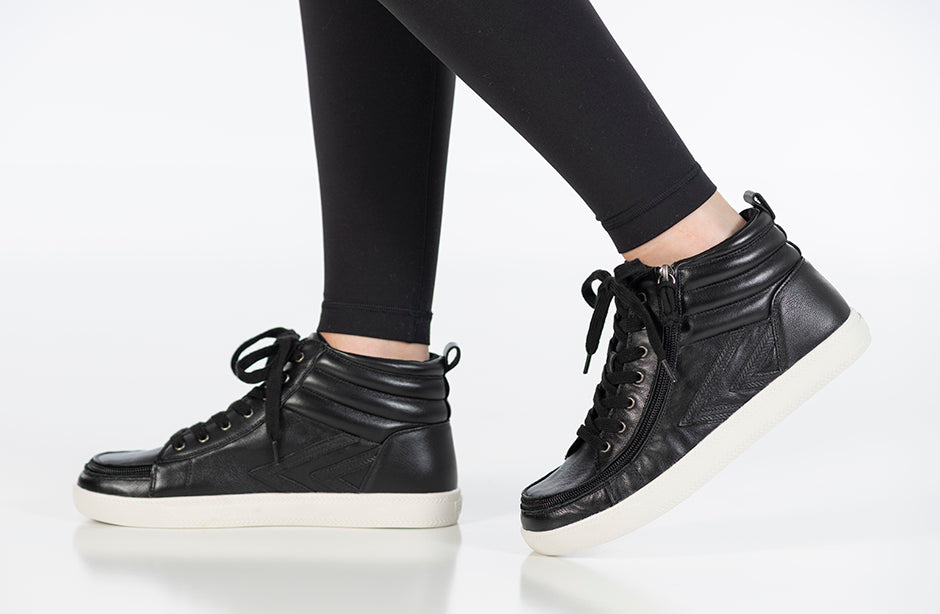 on foot view of Black Leather BILLY Ten9 CS Sneaker High Tops