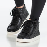 toes toward camera view of Black Leather BILLY Ten9 CS Sneaker High Tops