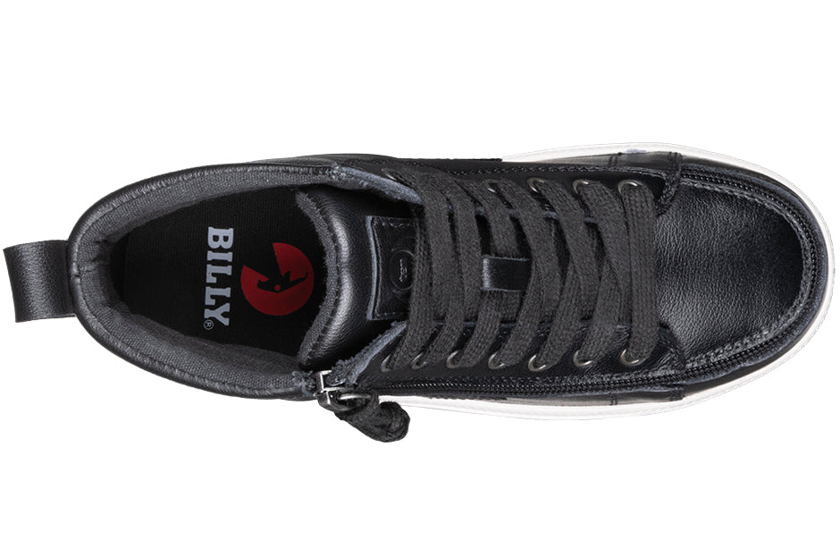 top view of Black Leather BILLY Ten9 CS Sneaker High Tops