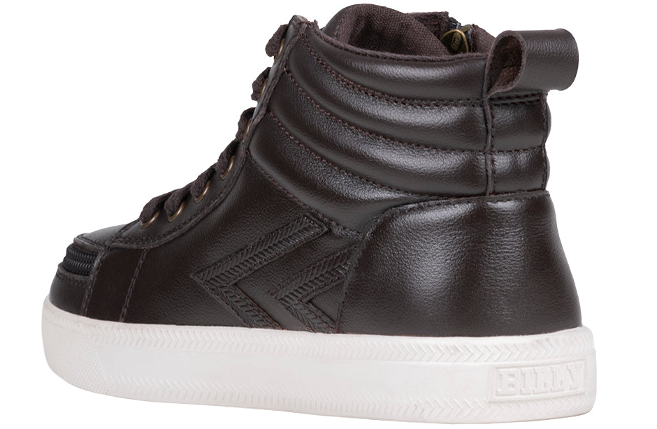 reverse 3/4 view of Brown Leather BILLY Ten9 CS Sneaker High Tops