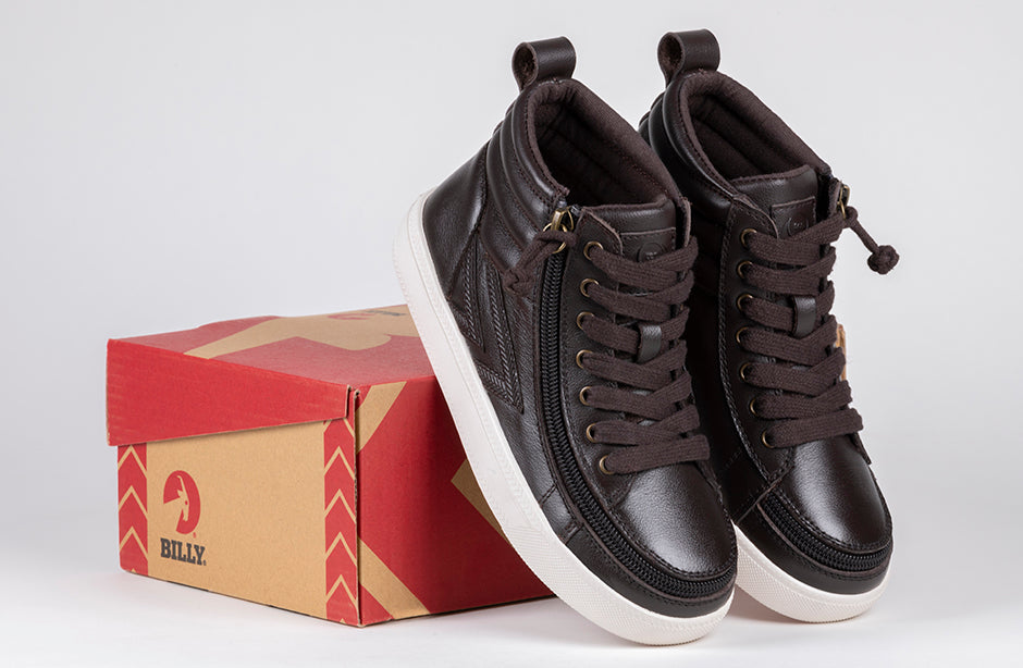 by box view of Brown Leather BILLY Ten9 CS Sneaker High Tops