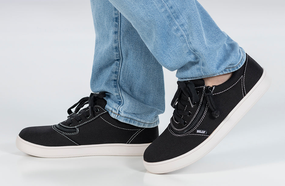 SALE Men s Black White Stitch BILLY Sneaker Low Tops BILLY