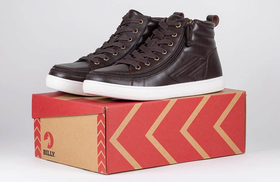 Leather high top clearance shoes