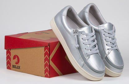SALE - Women's Silver Grey Metallic BILLY Sneaker Low Tops
