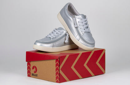 SALE - Women's Silver Grey Metallic BILLY Sneaker Low Tops