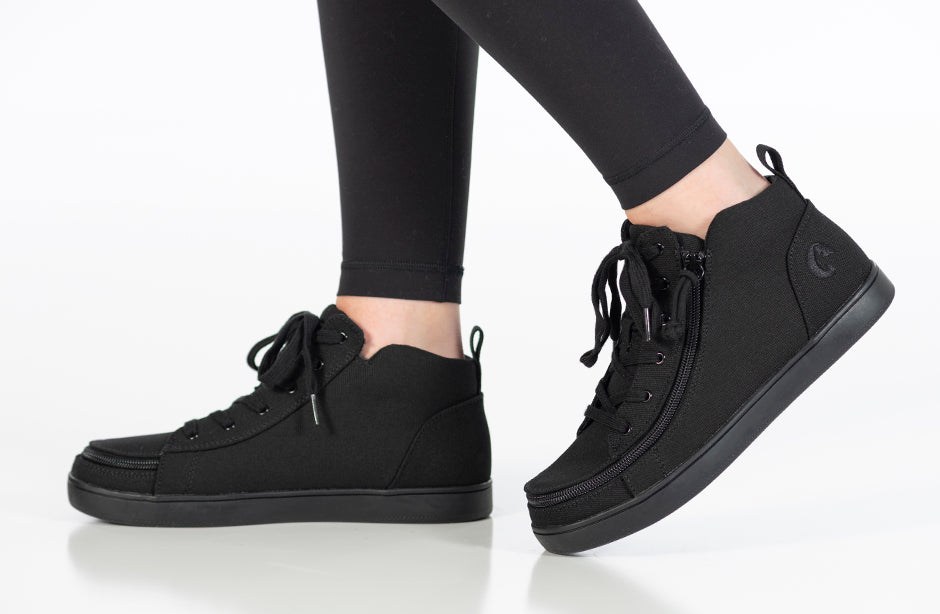 SALE - Women's Black to the Floor BILLY Sneaker Lace Mid Tops