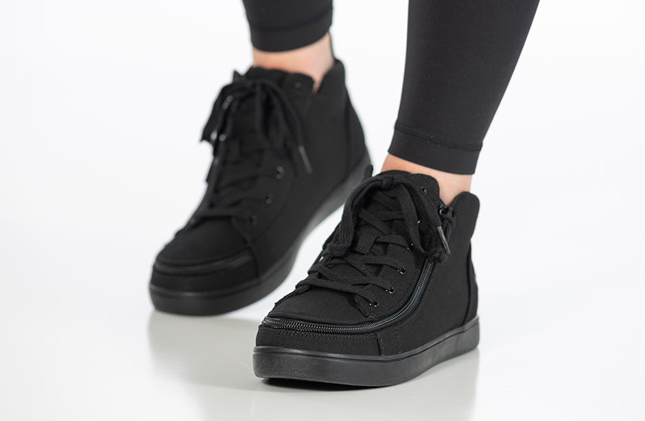 SALE - Women's Black to the Floor BILLY Sneaker Lace Mid Tops