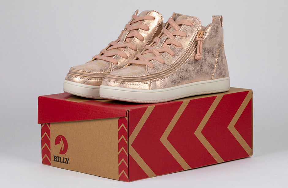 Women's Rose Gold BILLY Sneaker Lace Mid Tops