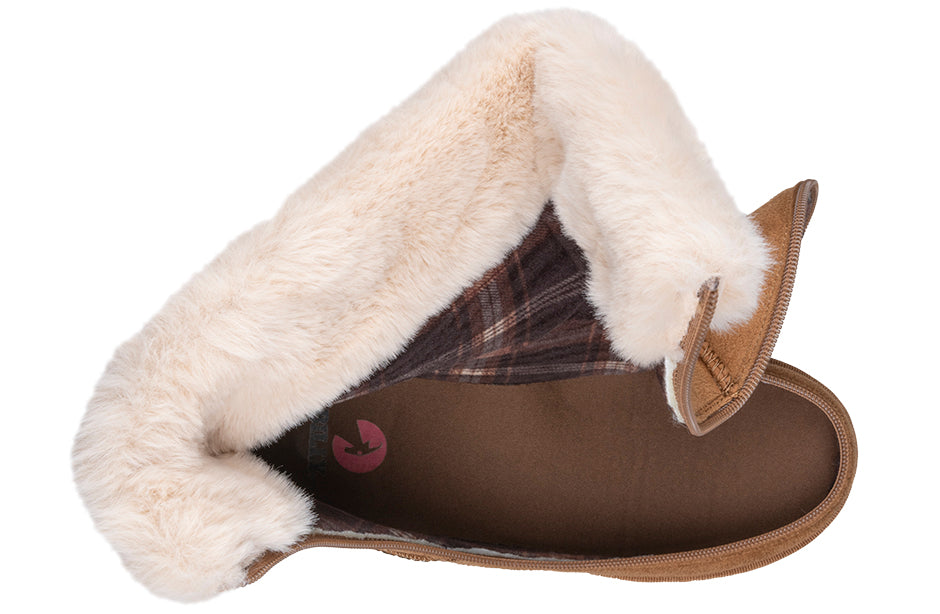 Cozy Boots with lining in chestnut/monogram brown - 6.5 (US